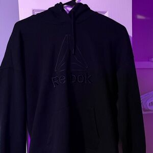 Reebok Men's Black Crewneck Hoodie with Tonal Logo